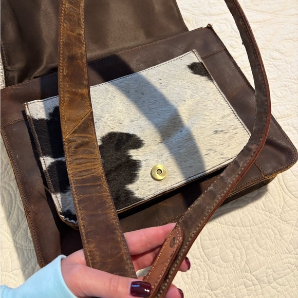 Leather Cowhide Satchel - Picture 8 of 9